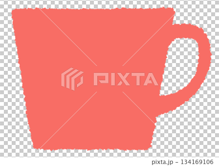 Flat and simple pink mug illustration material Flat and simple pink mug illustration material 134169106