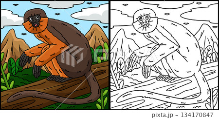 Red Colobus Monkey Coloring Page Illustration のイラスト素材 [134170847] - PIXTA