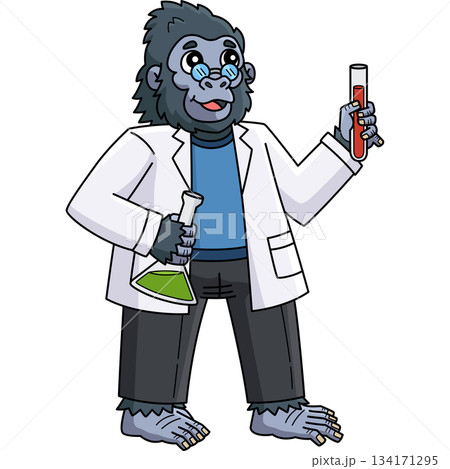 Gorilla Scientist at the Lab Cartoon Clipart Gorilla Scientist at the Lab Cartoon Clipart 134171295