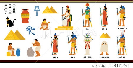 古代エジプトのイラストセット 134171765