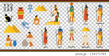 Ancient Egypt illustration set Ancient Egypt illustration set 134171765