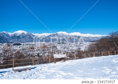 大町公園から北アルプスの眺め(冬) 大町公園から北アルプスの眺め(冬) 134171917