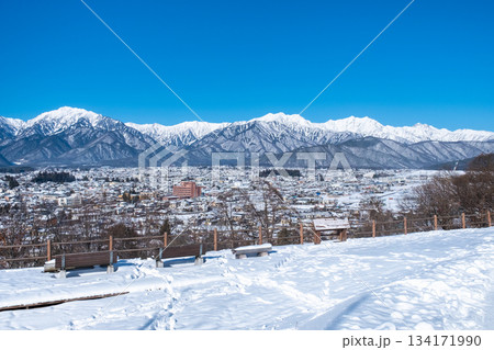 大町公園から北アルプスの眺め(冬) 大町公園から北アルプスの眺め(冬) 134171990