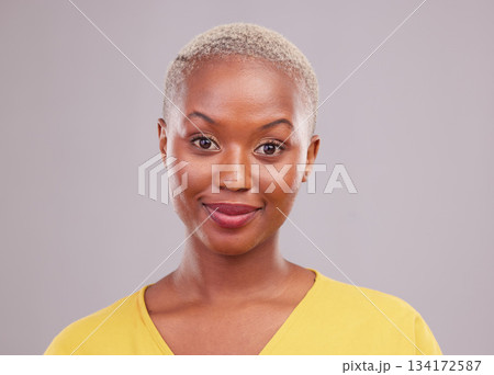 Face portrait, young and and a black woman with makeup isolated on a white background in a studio. Happy, cosmetic and an African girl with facial cosmetics, wellness and confidence on a backdrop Face portrait, young and and a black woman with makeup isolated on a white background in a studio. Happy, cosmetic and an African girl with facial cosmetics, wellness and confidence on a backdrop 134172587