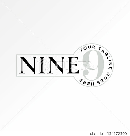 Word nine number 9 typography calligraphy celebration year font party decor logo design graphic concept creative premium vector stock image top sell 134172590