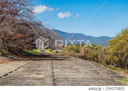 初冬の桂川河川敷風景 京都市 初冬の桂川河川敷風景 京都市 134172601