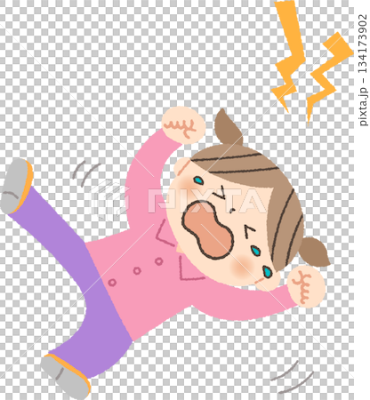 A girl crying upside down 134173902