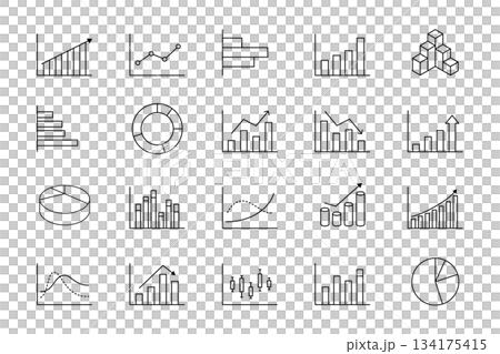 Graph data business illustration vector material line presentation material statistics median average analysis 134175415
