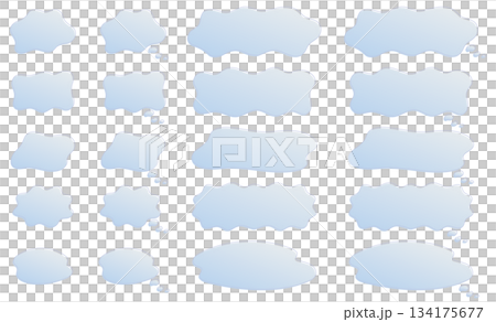 A set of speech bubbles with images of confusion and worry (blue) 134175677