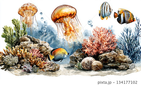 wild fish on a white background 134177102