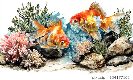 wild fish on a white background 134177103