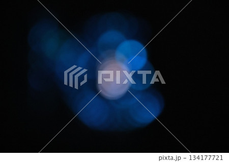 Blue bokeh circles abstract light dark background overlay effect. 134177721