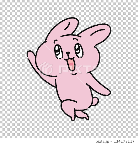 A rabbit skipping happily 134178117