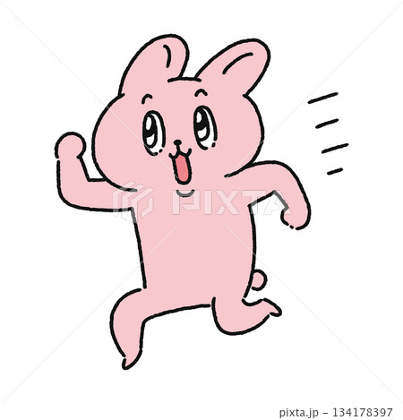 走るかわいいウサギ 走るかわいいウサギ 134178397
