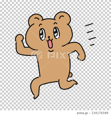走るかわいいクマ 134178399