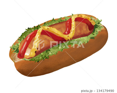 ホットドッグ（レタス入り） 134179490