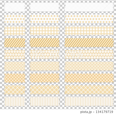 一組各種形狀的遮蔽膠帶和膠帶圖示的向量插圖 134179719