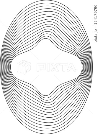 Oval round shape with wavy dynamic line. Frame border Oval round shape with wavy dynamic line. Frame border 134179796
