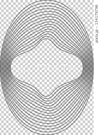 Oval round shape with wavy dynamic line. Frame border Oval round shape with wavy dynamic line. Frame border 134179796