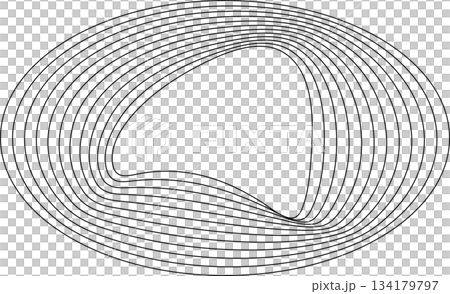 Oval round shape with wavy dynamic line. Frame border Oval round shape with wavy dynamic line. Frame border 134179797