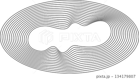 Oval round shape with wavy dynamic line. Frame border Oval round shape with wavy dynamic line. Frame border 134179807