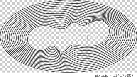 Oval round shape with wavy dynamic line. Frame border Oval round shape with wavy dynamic line. Frame border 134179807