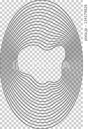 Oval round shape with wavy dynamic line. Frame border Oval round shape with wavy dynamic line. Frame border 134179826