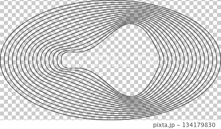 Oval round shape with wavy dynamic line. Frame border Oval round shape with wavy dynamic line. Frame border 134179830