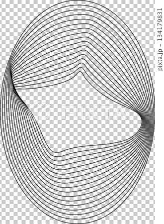 Oval round shape with wavy dynamic line. Frame border Oval round shape with wavy dynamic line. Frame border 134179831