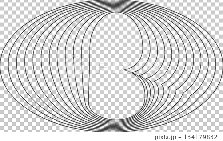 Oval round shape with wavy dynamic line. Frame border Oval round shape with wavy dynamic line. Frame border 134179832