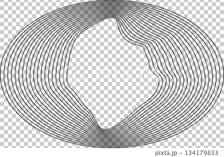 Oval round shape with wavy dynamic line. Frame border Oval round shape with wavy dynamic line. Frame border 134179833