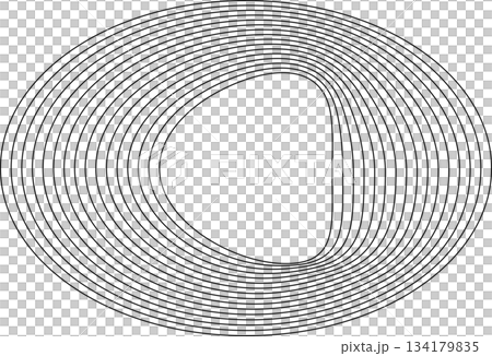 Oval round shape with wavy dynamic line. Frame border Oval round shape with wavy dynamic line. Frame border 134179835