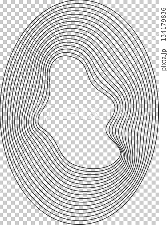 Oval round shape with wavy dynamic line. Frame border Oval round shape with wavy dynamic line. Frame border 134179836