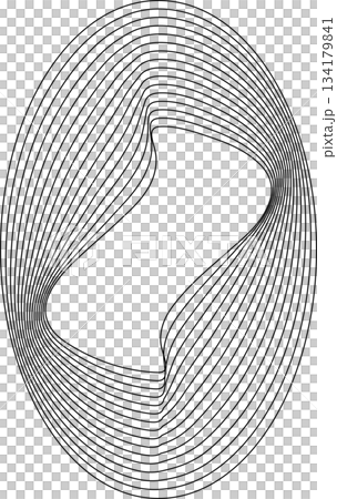 Oval round shape with wavy dynamic line. Frame border Oval round shape with wavy dynamic line. Frame border 134179841