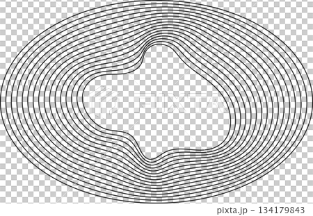 Oval round shape with wavy dynamic line. Frame border Oval round shape with wavy dynamic line. Frame border 134179843