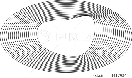 Oval round shape with wavy dynamic line. Frame border Oval round shape with wavy dynamic line. Frame border 134179849