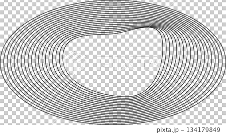 Oval round shape with wavy dynamic line. Frame border Oval round shape with wavy dynamic line. Frame border 134179849