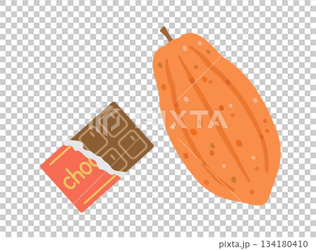 Chocolate and cocoa beans illustration Chocolate and cocoa beans illustration 134180410