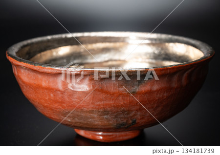 赤楽嶋台茶碗 金銀一双7|川崎和楽 作・華やかな楽焼の対茶碗 赤楽嶋台茶碗 金銀一双7|川崎和楽 作・華やかな楽焼の対茶碗 134181739