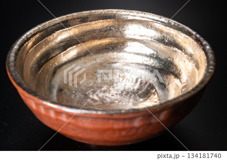 赤楽嶋台茶碗 金銀一双8|川崎和楽 作・華やかな楽焼の対茶碗 赤楽嶋台茶碗 金銀一双8|川崎和楽 作・華やかな楽焼の対茶碗 134181740