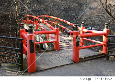 伊香保温泉「河鹿橋」、冬 134181992