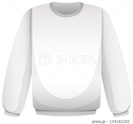 White Crewneck Sweatshirt Vector Illustration Front View White Crewneck Sweatshirt Vector Illustration Front View 134182202