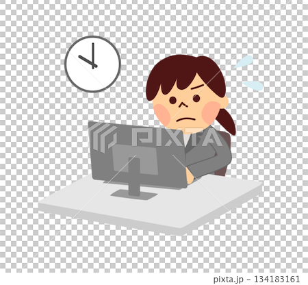 Working women and clocks Working women and clocks 134183161