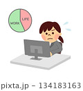 仕事をする女性とワークライフバランス 134183163