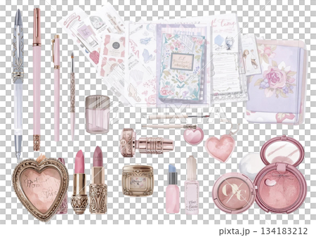 很多化妝品和彩妝 134183212