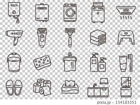 Bathroom/Kitchen Area Icons 04 134183351