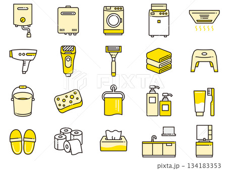 水廻りアイコン06　Bathroom/Kitchen Areas Icons 134183353