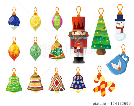 キラキラ綺麗なクリスマスのオーナメントコレクション 134183690