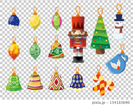 キラキラ綺麗なクリスマスのオーナメントコレクション 134183690