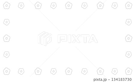 シンプルな線画の花フレーム(ライトグレー) 134183730